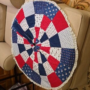 Red, White & Blue Christmas Tree Skirt